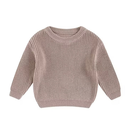 Chunky Knit Oversized Sweater - Lavender 3-12m