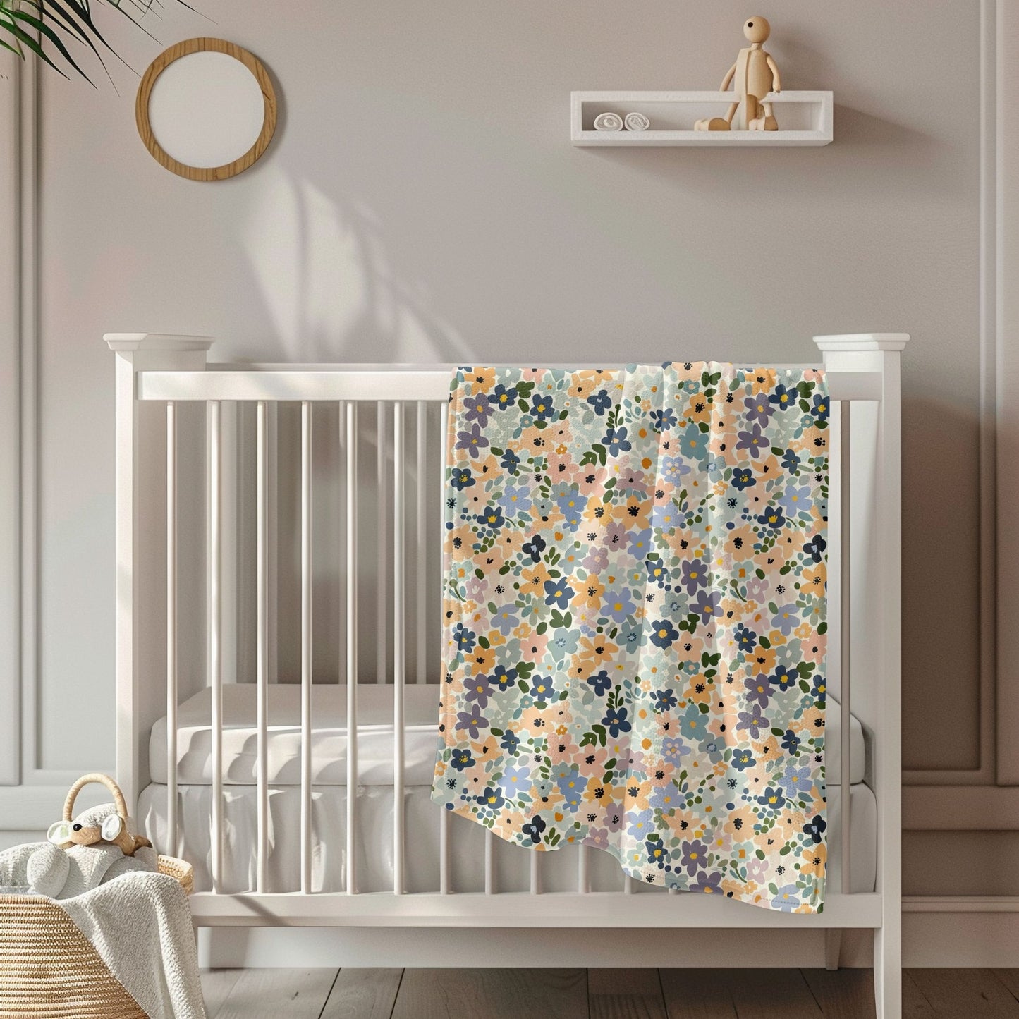 Wildflower Confetti Toddler & Child Sherpa Blanket
