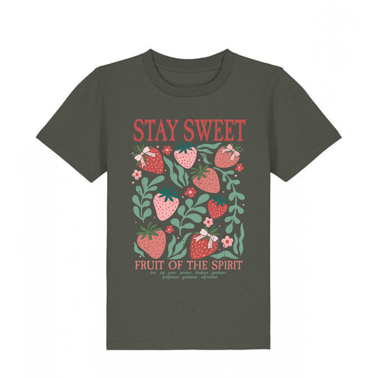 Stay Sweet T-Shirt 5-6 years (khaki tee)