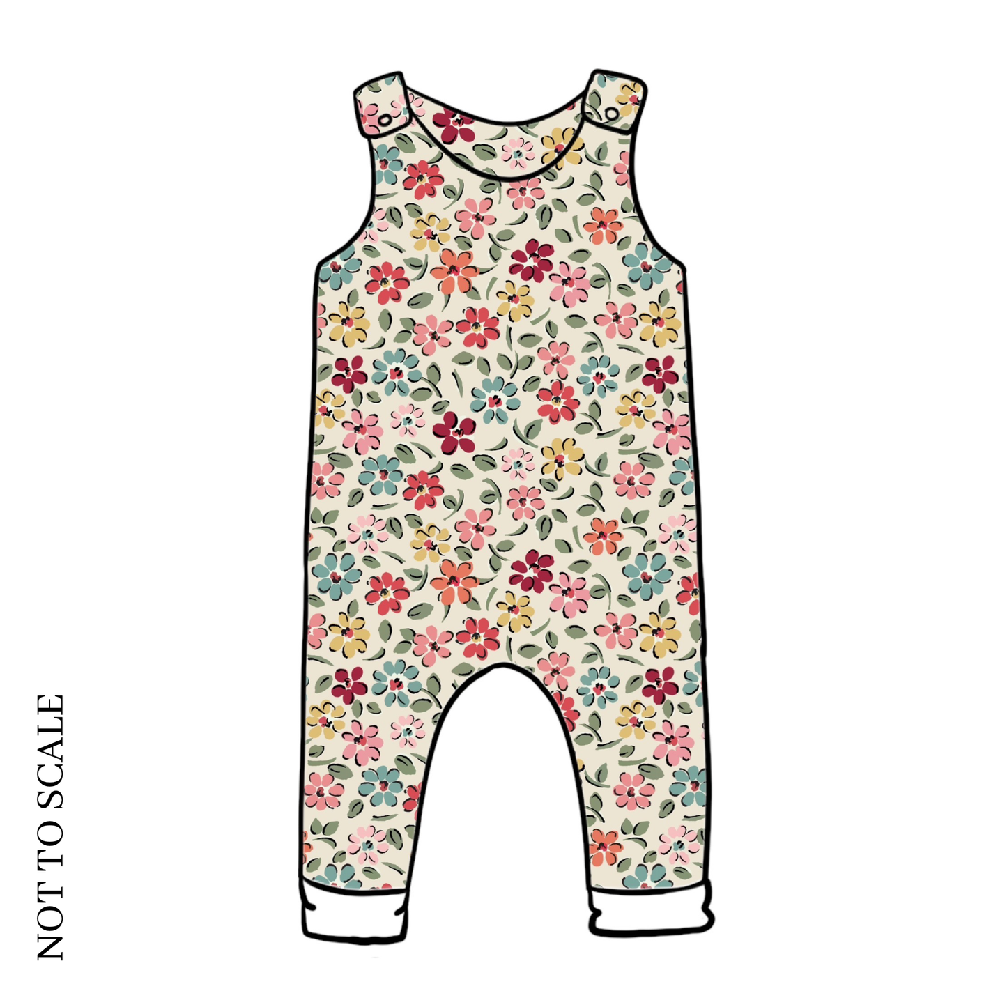 Ditsy Floral Child & Baby Full Length Romper