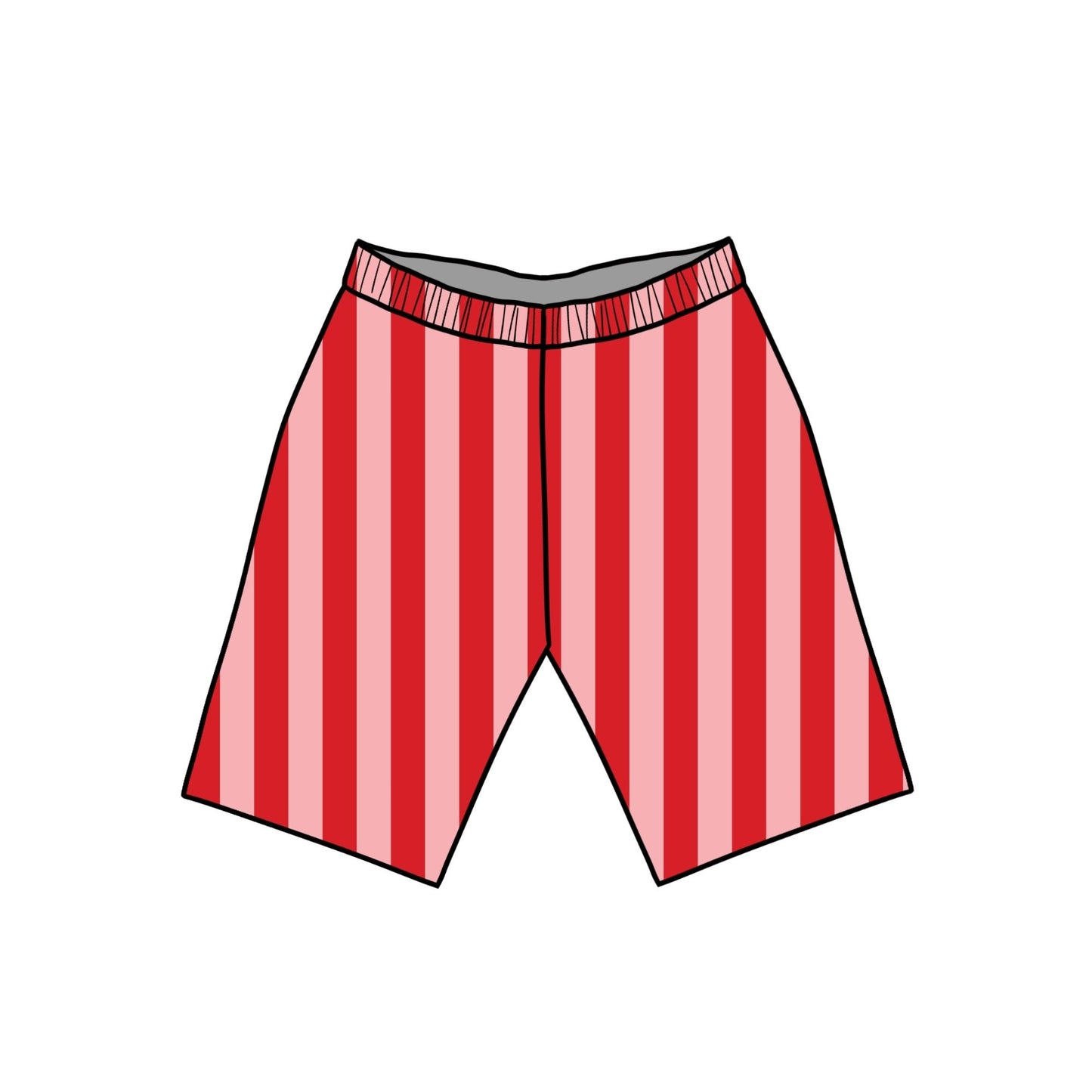 Pink & Red Stripes Child & Baby Shorts - Rolled or Hemmed
