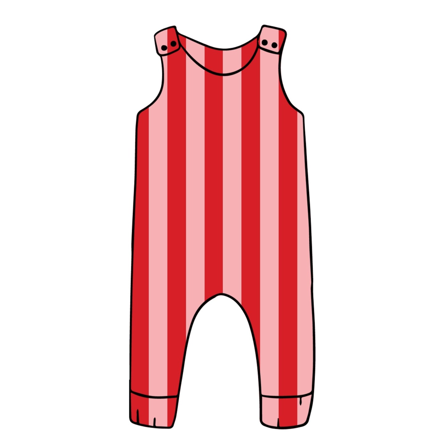 Pink & Red Stripes Child & Baby Full Length Romper
