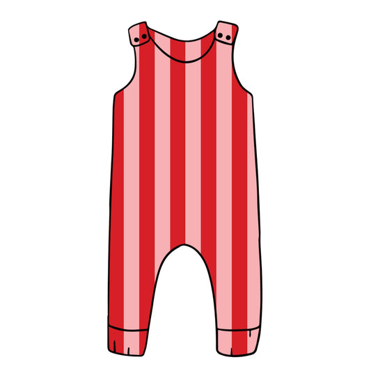 Pink & Red Stripes Child & Baby Full Length Romper