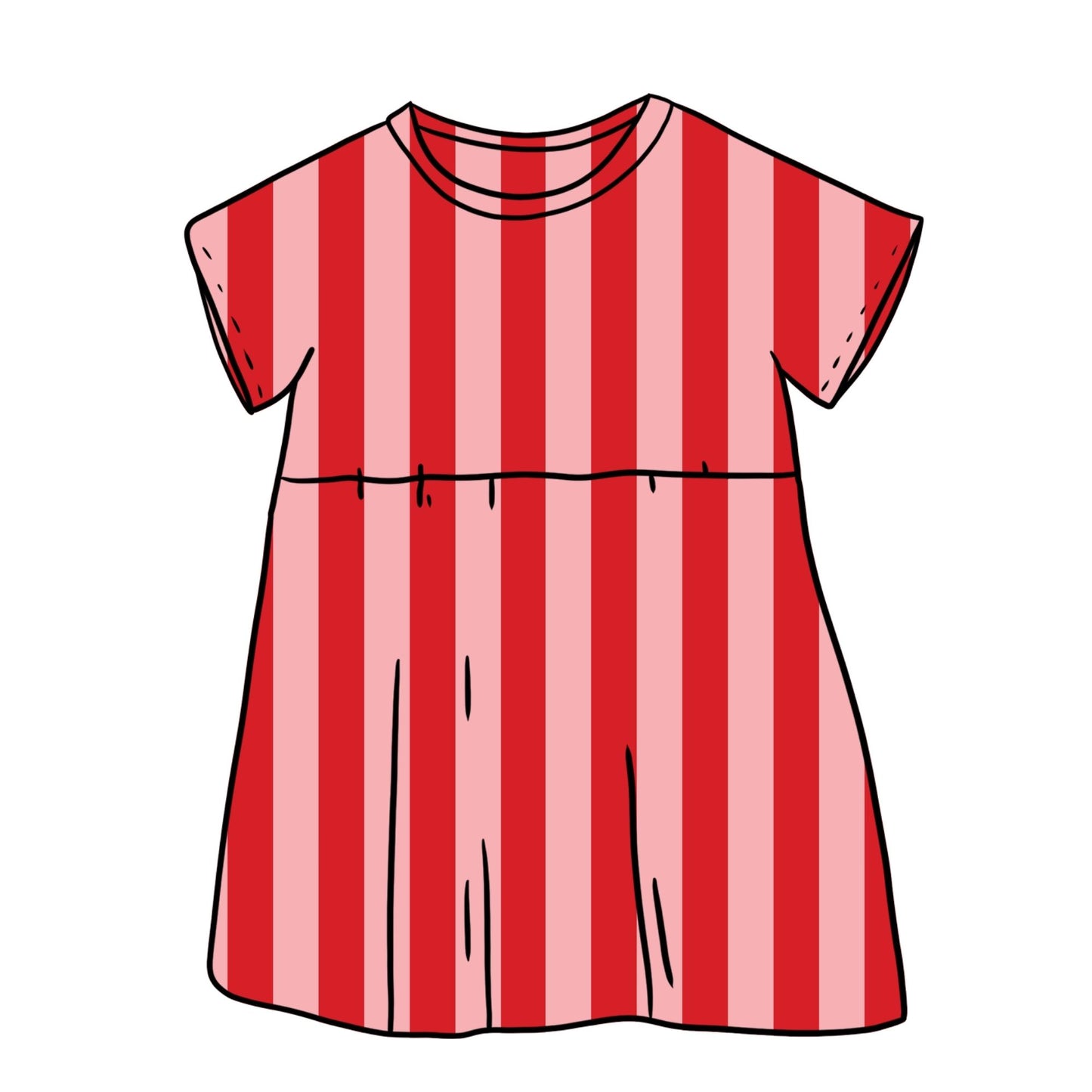 Pink & Red Stripes Child & Baby Sleeved Dress - 3 options