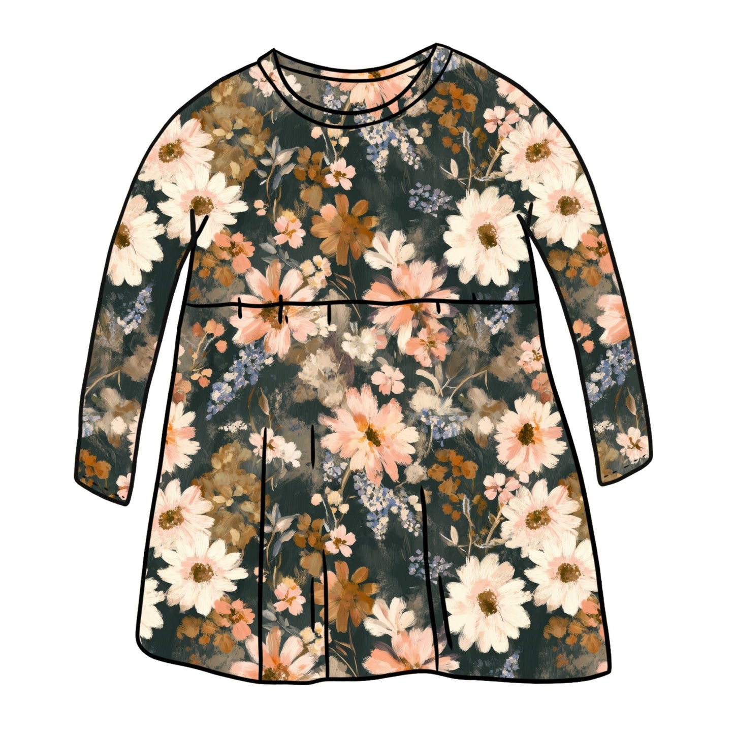 Fall Floral Child & Baby Sleeved Dress - 3 options