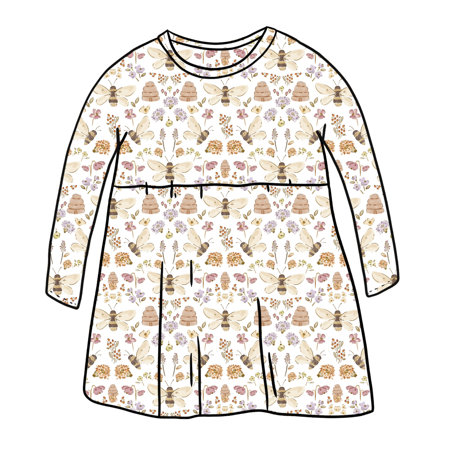 Honey Bee Child & Baby Sleeved Dress - 3 options