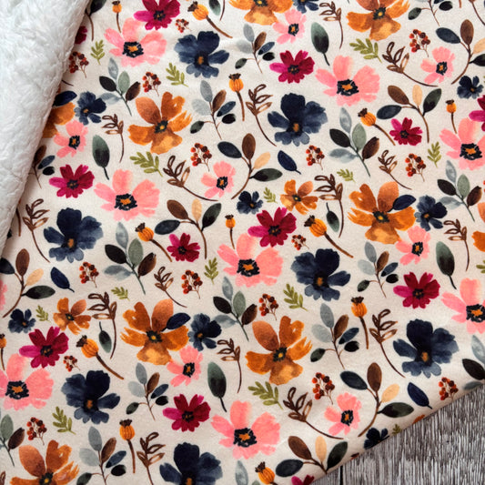 Wild Floral Sherpa Blanket - Pram/Buggy Size