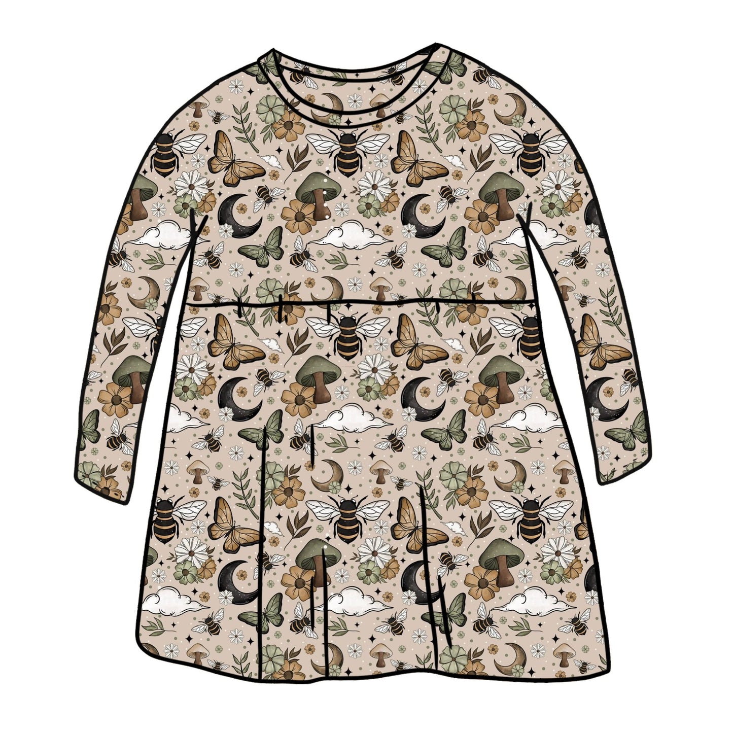Fall Bees Child & Baby Long Sleeve Dress