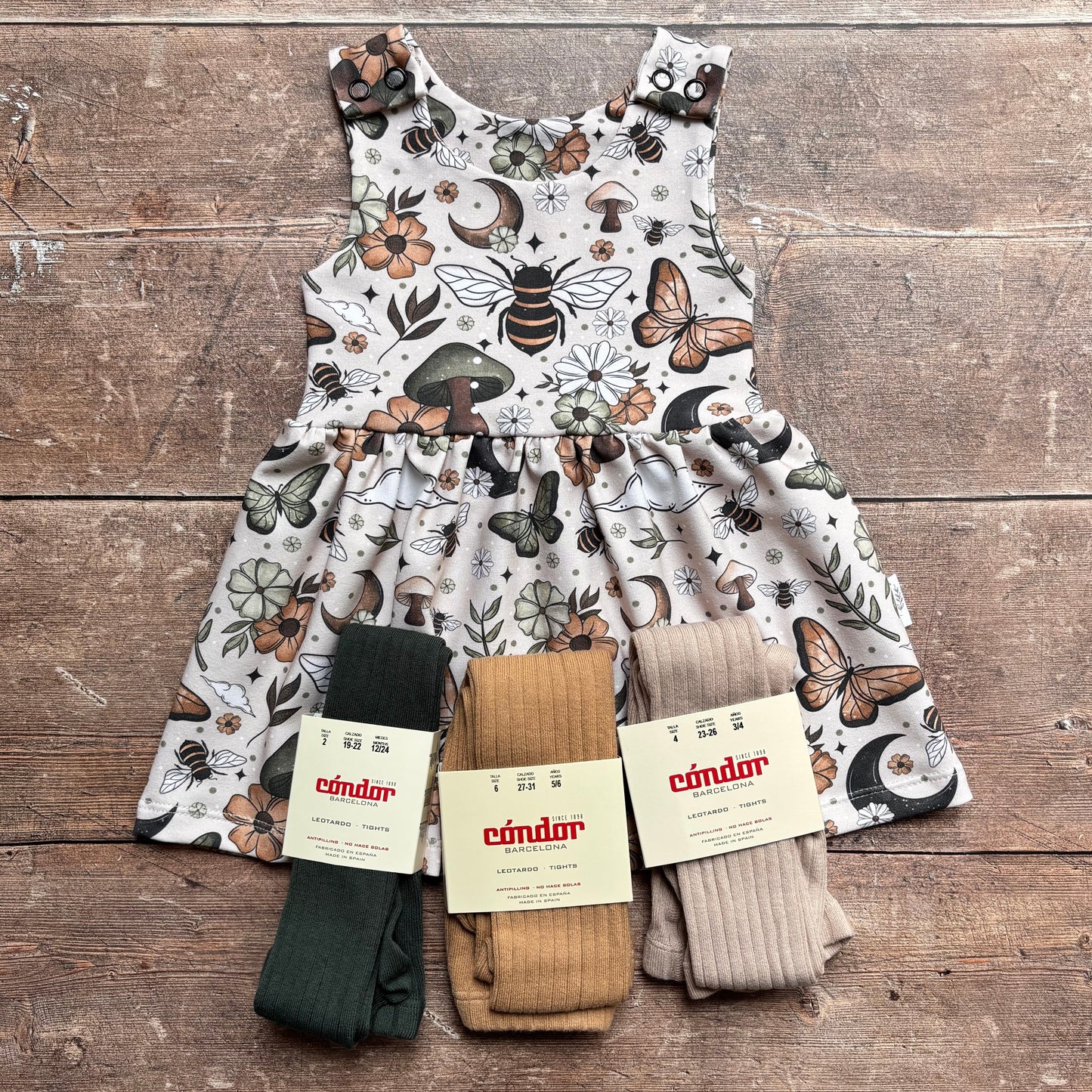Fall Bees Child & Baby Pinafore Dress