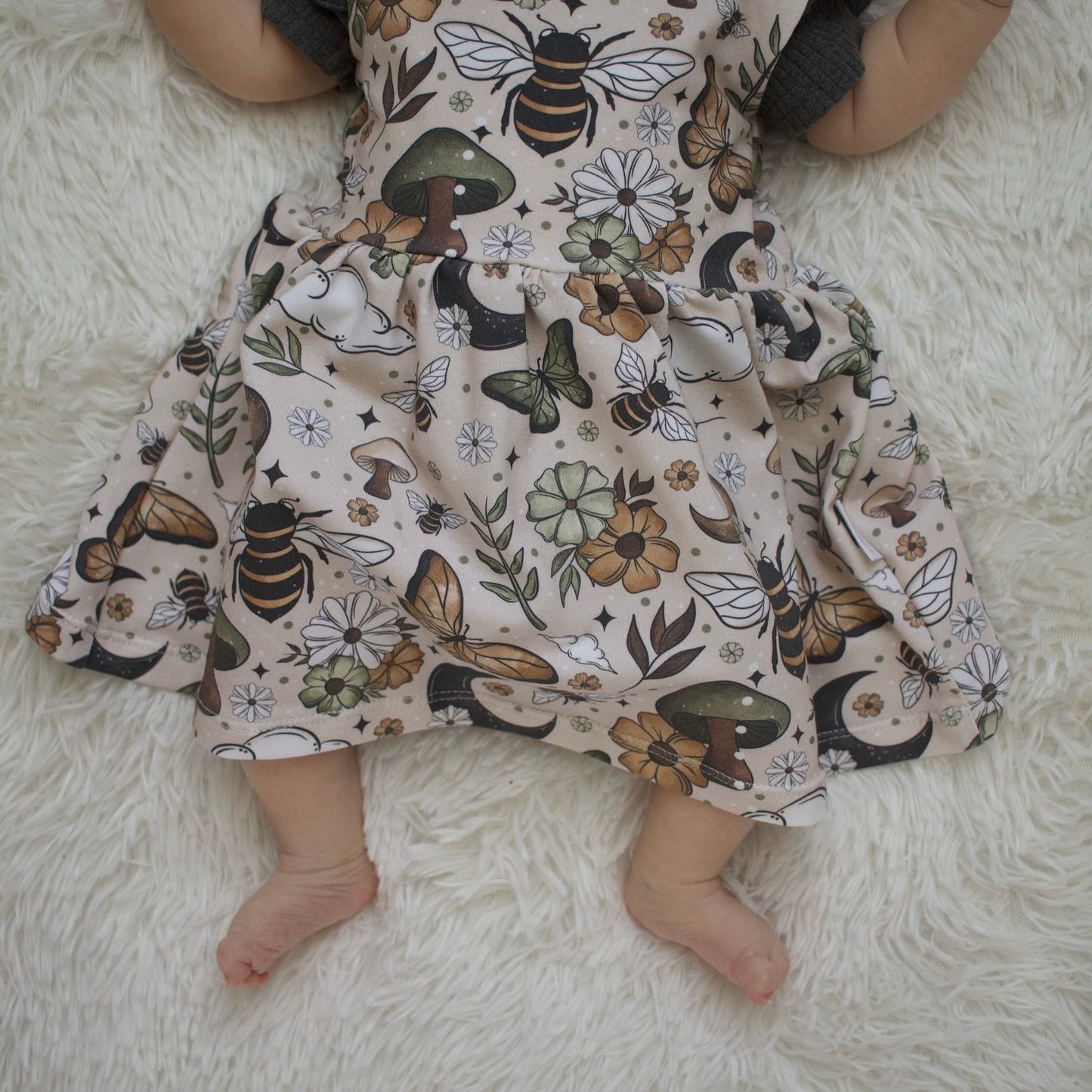Fall Bees Child & Baby Pinafore Dress