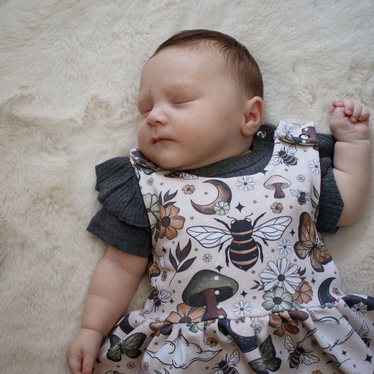 Fall Bees Child & Baby Pinafore Dress