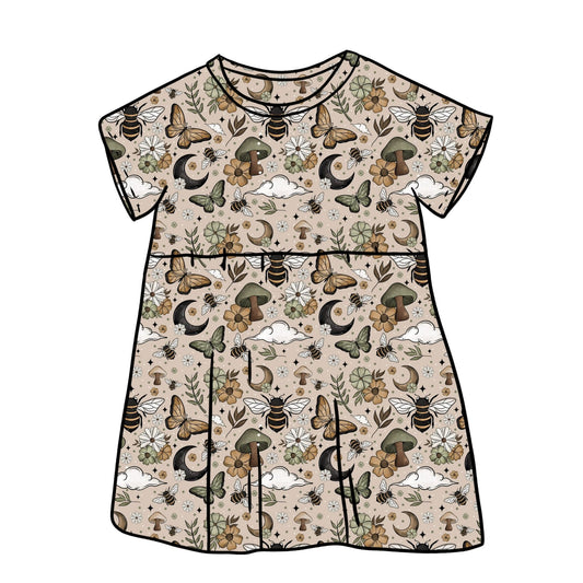 Fall Bees Child & Baby Short Sleeve Dress