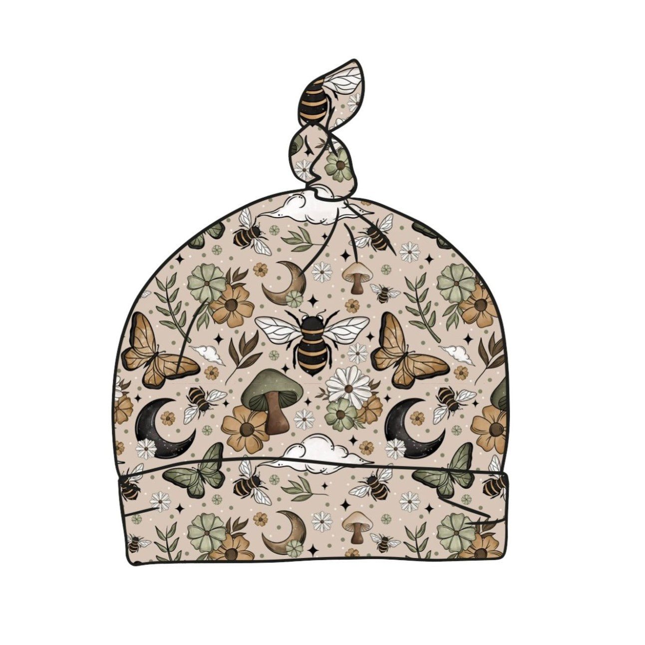 Fall Bees Baby Knotted Hat
