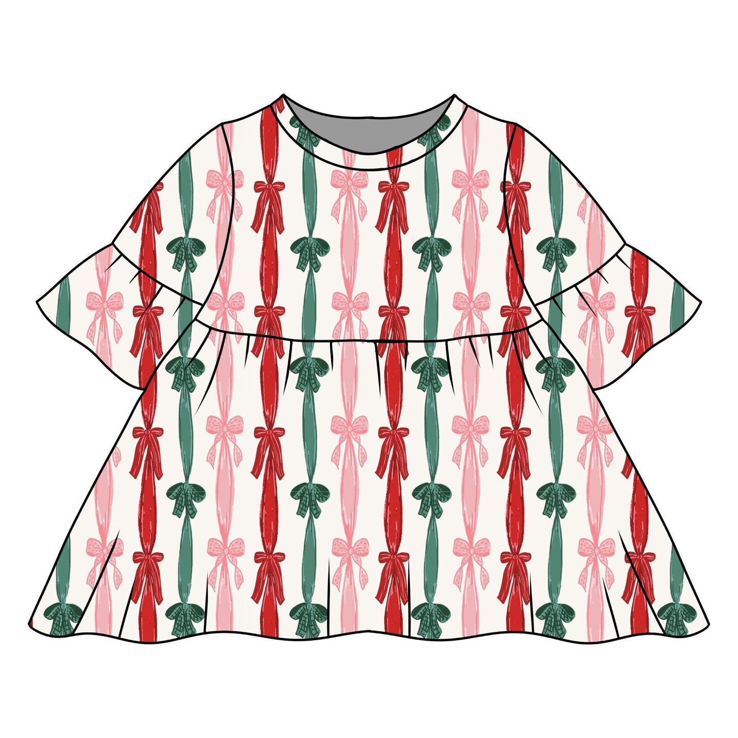 Ribbons & Bows Child & Baby Frill Sleeve Dress