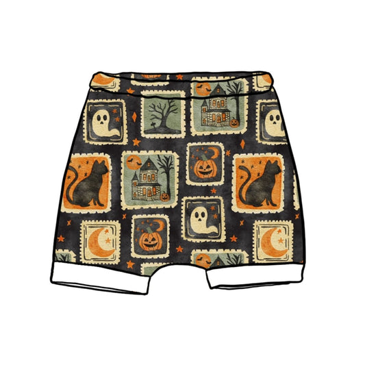 Halloween Stamps Child & Baby Rolled Shorts