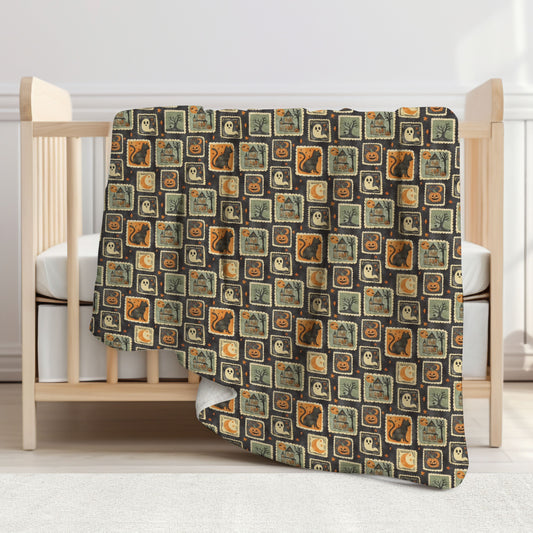 Halloween Stamps Toddler & Child Sherpa Blanket