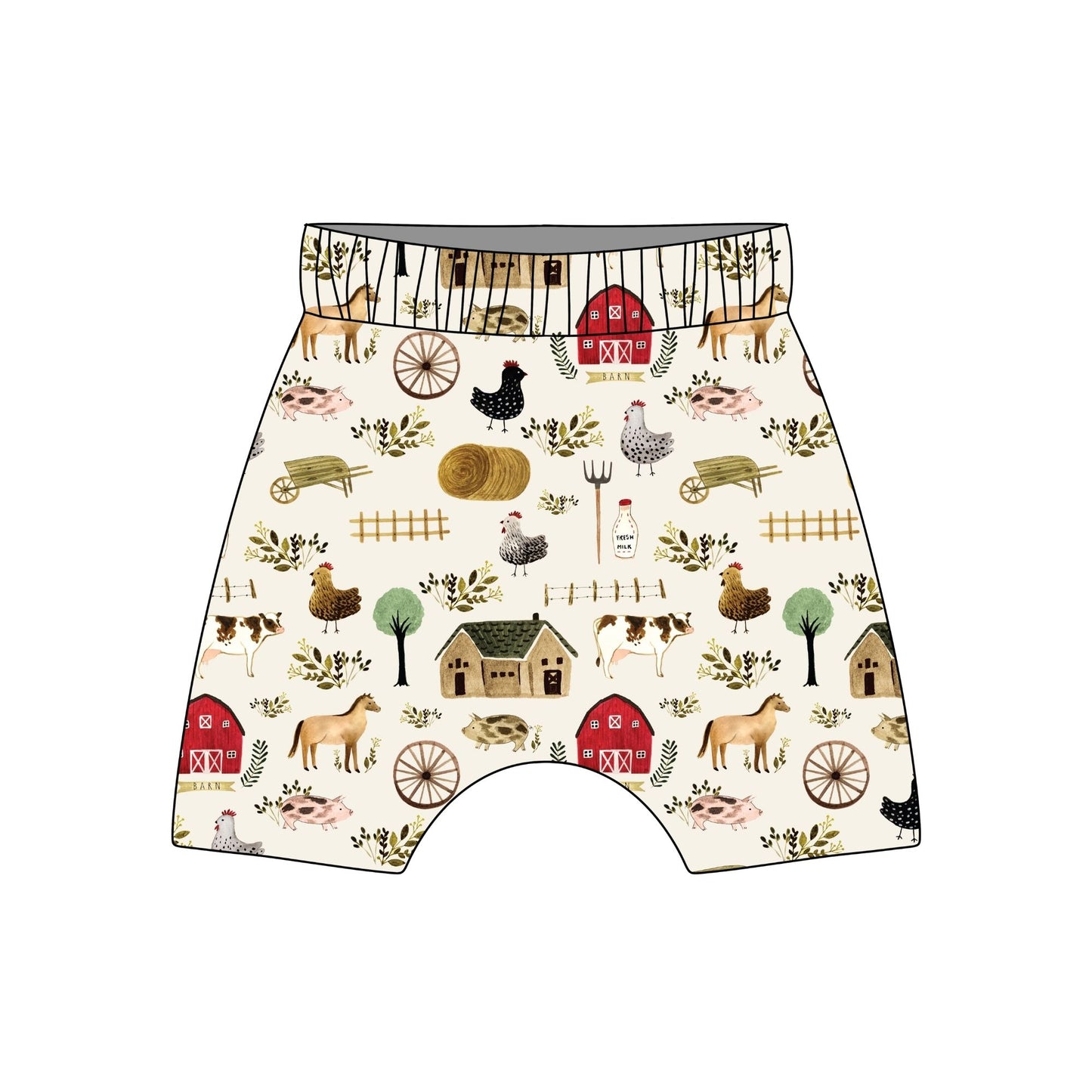 Farming Child & Baby Shorts - Rolled or Hemmed