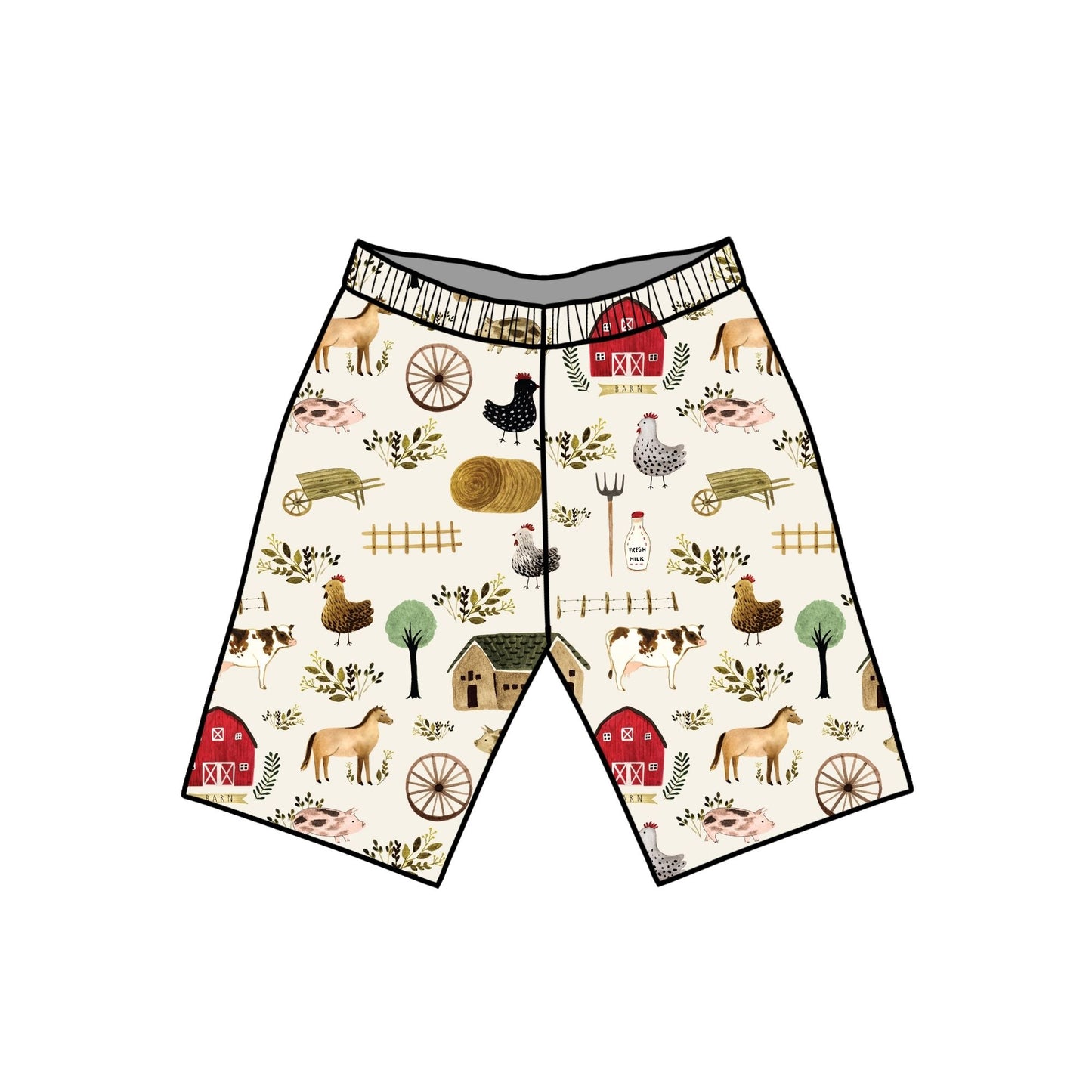 Farming Child & Baby Shorts - Rolled or Hemmed