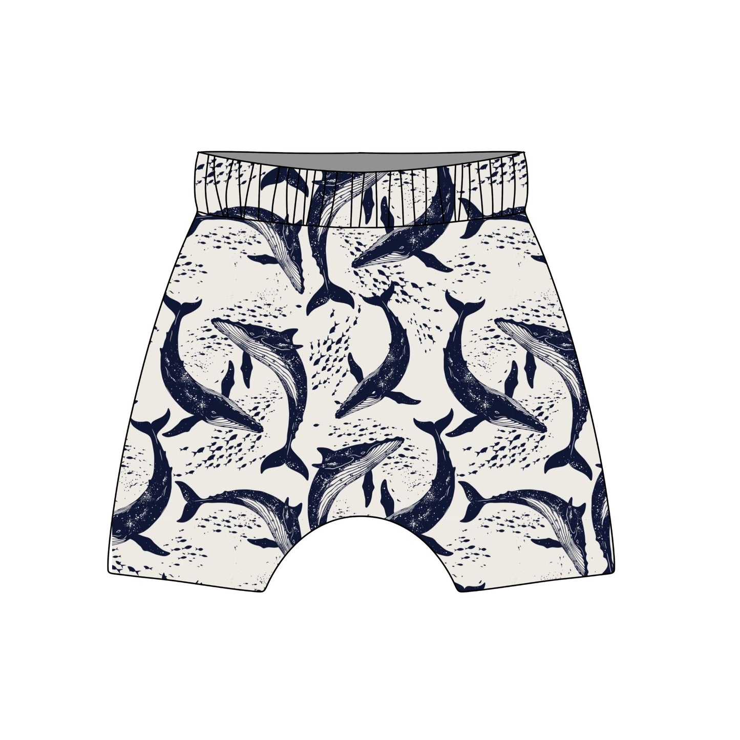 Whale Pod Child & Baby Shorts - Rolled or Hemmed
