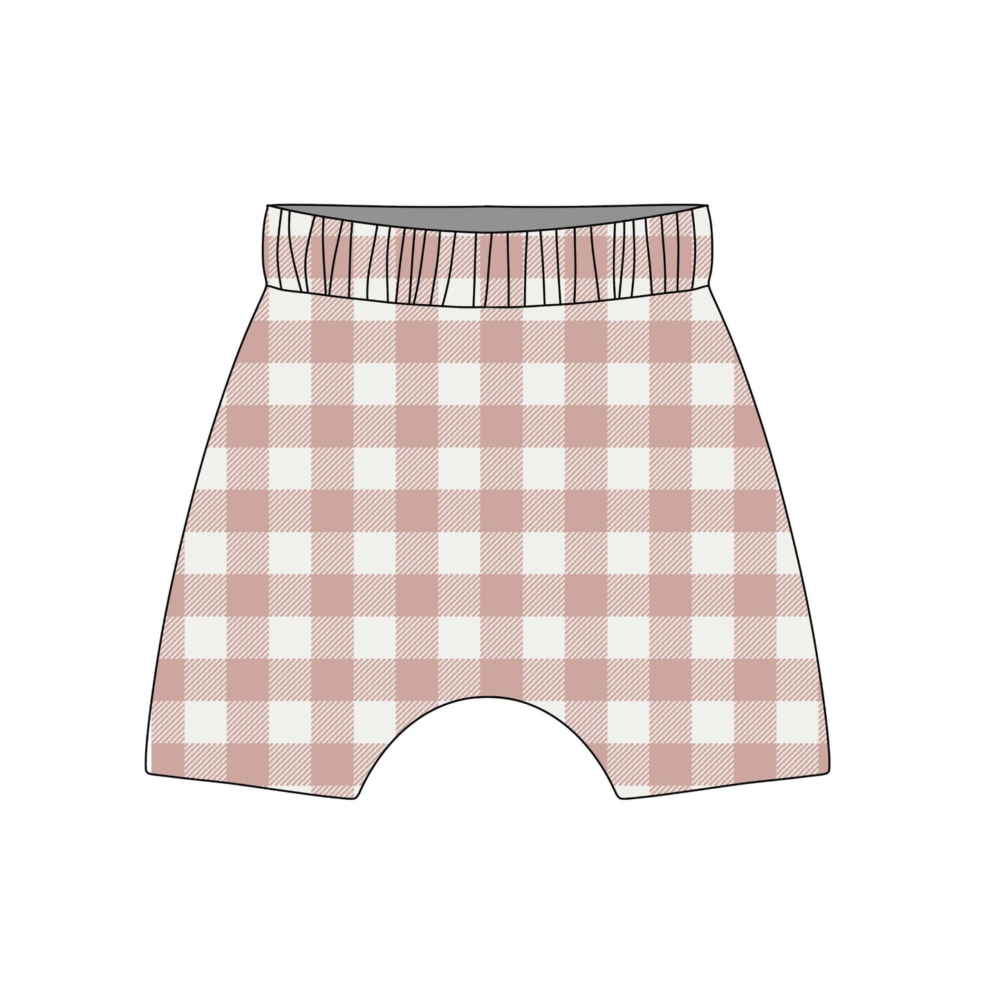Rose Gingham Child & Baby Shorts - Rolled or Hemmed