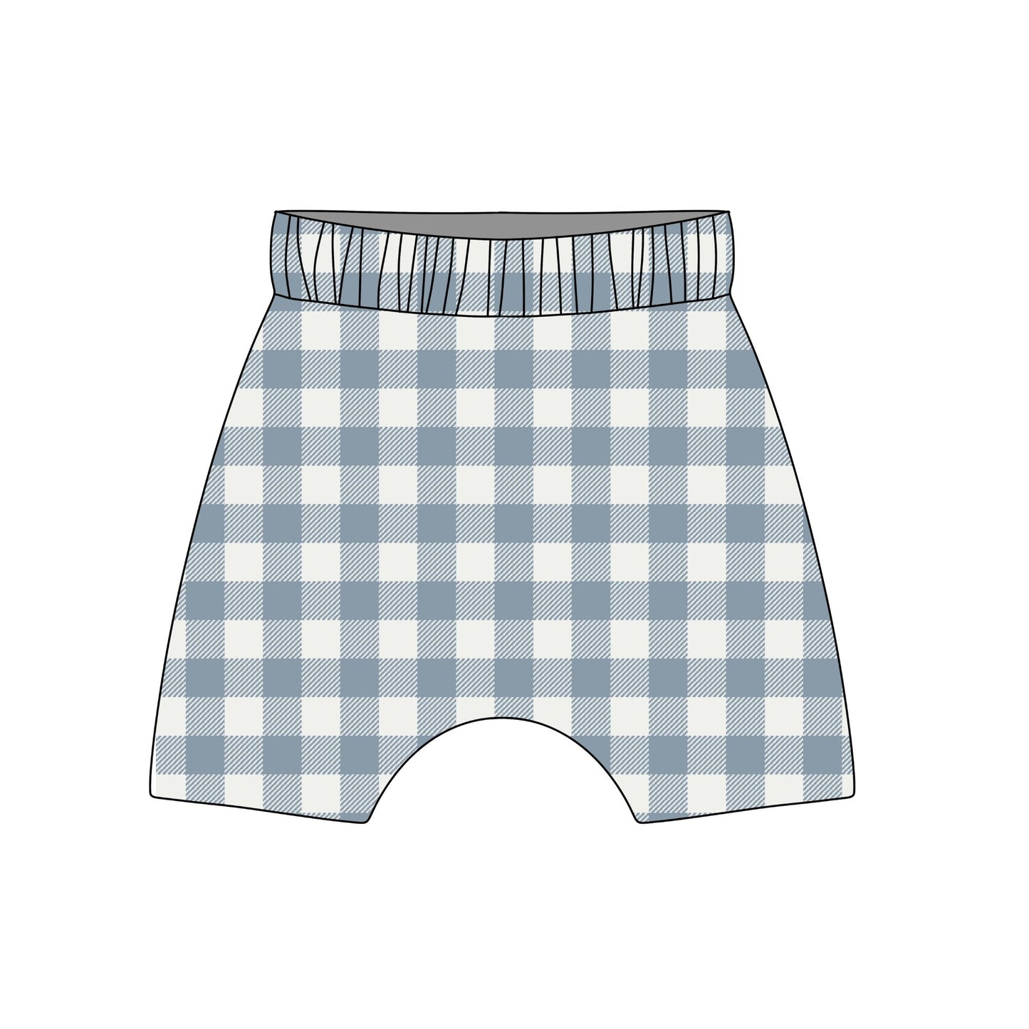 Denim Gingham Child & Baby Shorts - Rolled or Hemmed