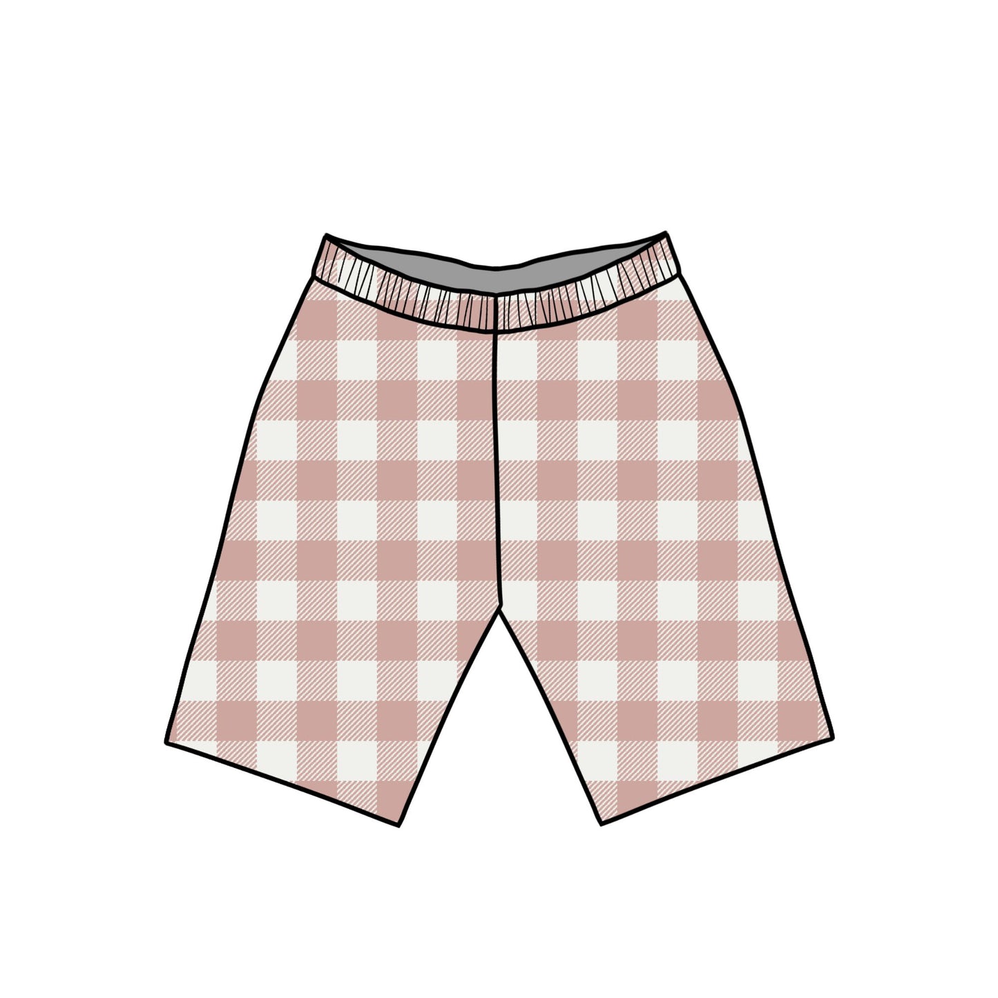Rose Gingham Child & Baby Shorts - Rolled or Hemmed