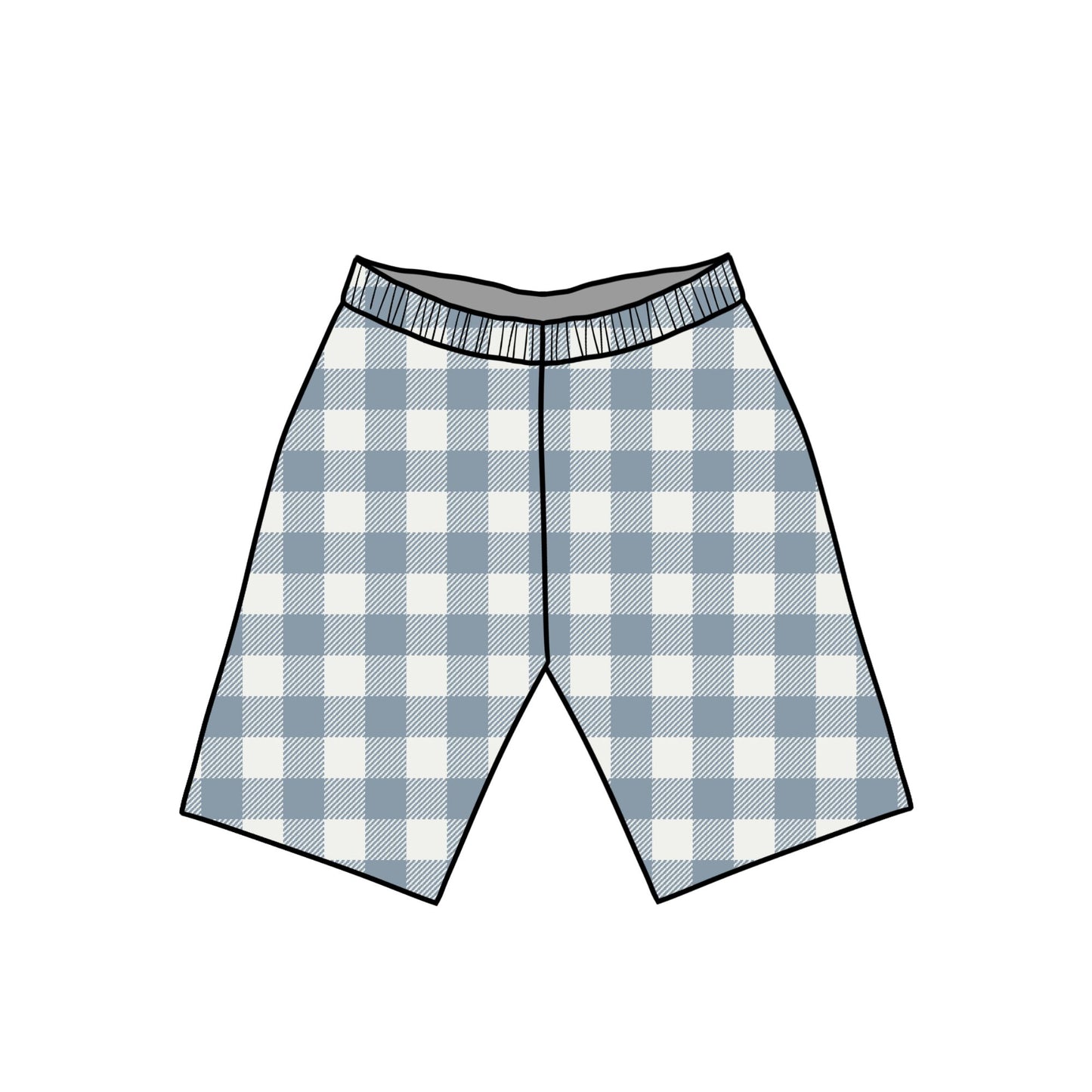 Denim Gingham Child & Baby Shorts - Rolled or Hemmed
