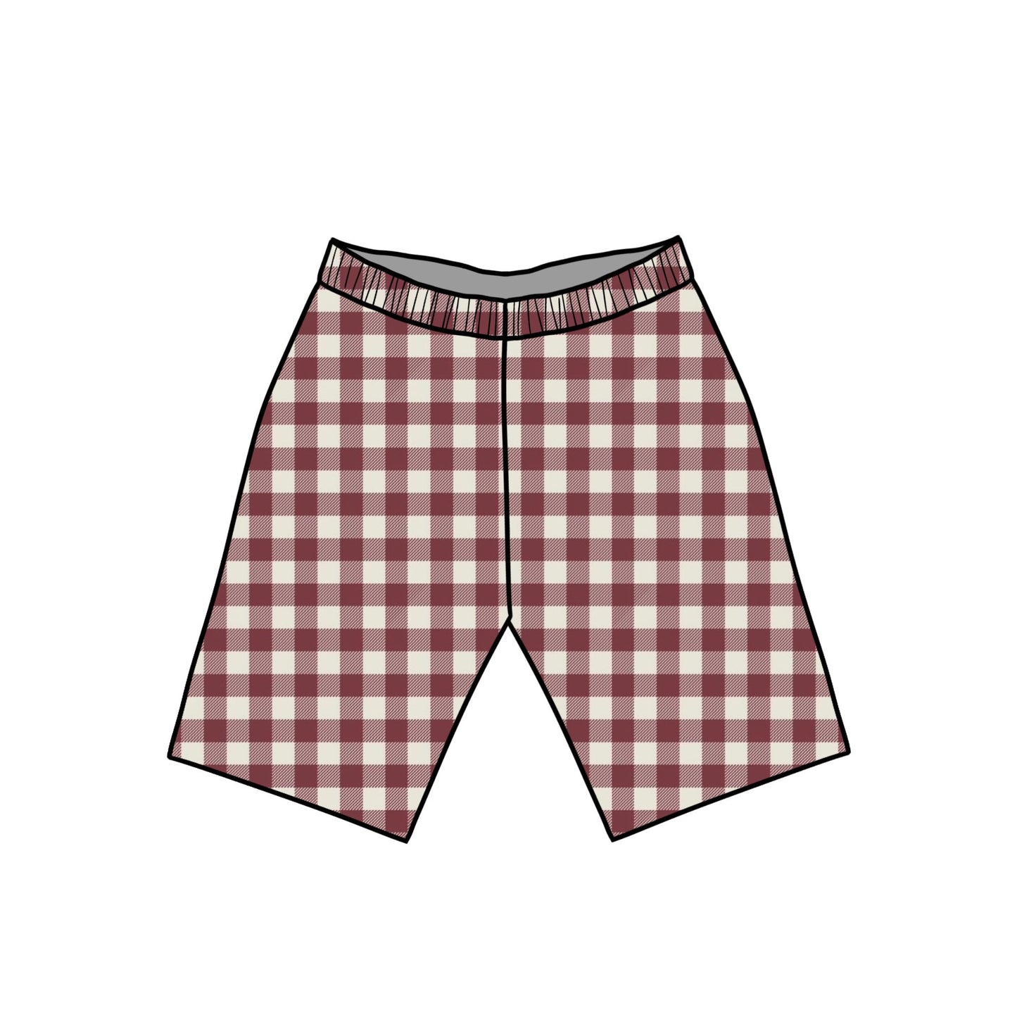 Berry Gingham Child & Baby Shorts - Rolled or Hemmed