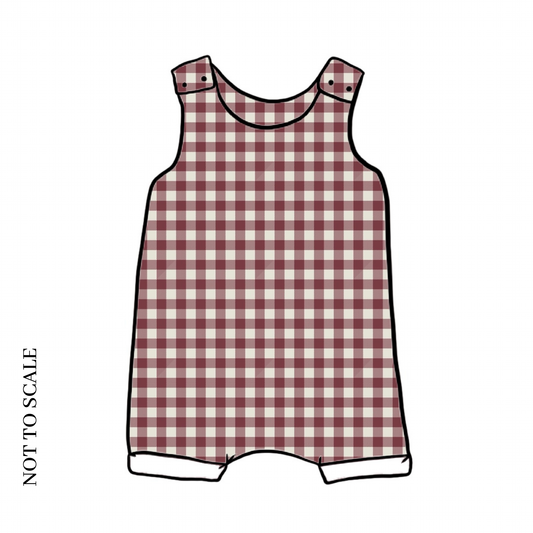 Berry Gingham Short Romper