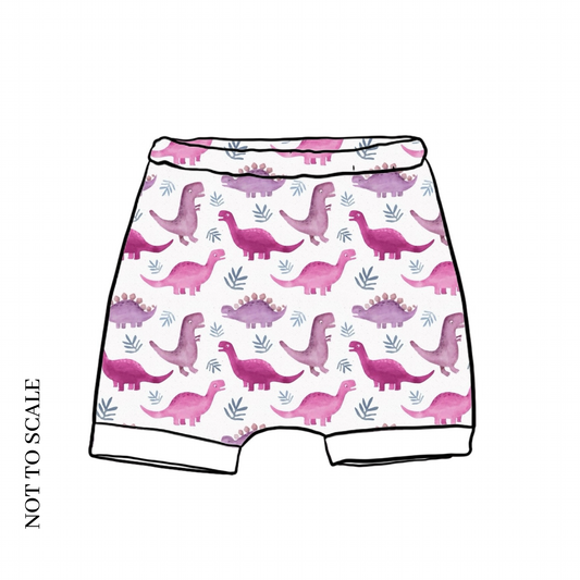 Pink Dinos Rolled Shorts
