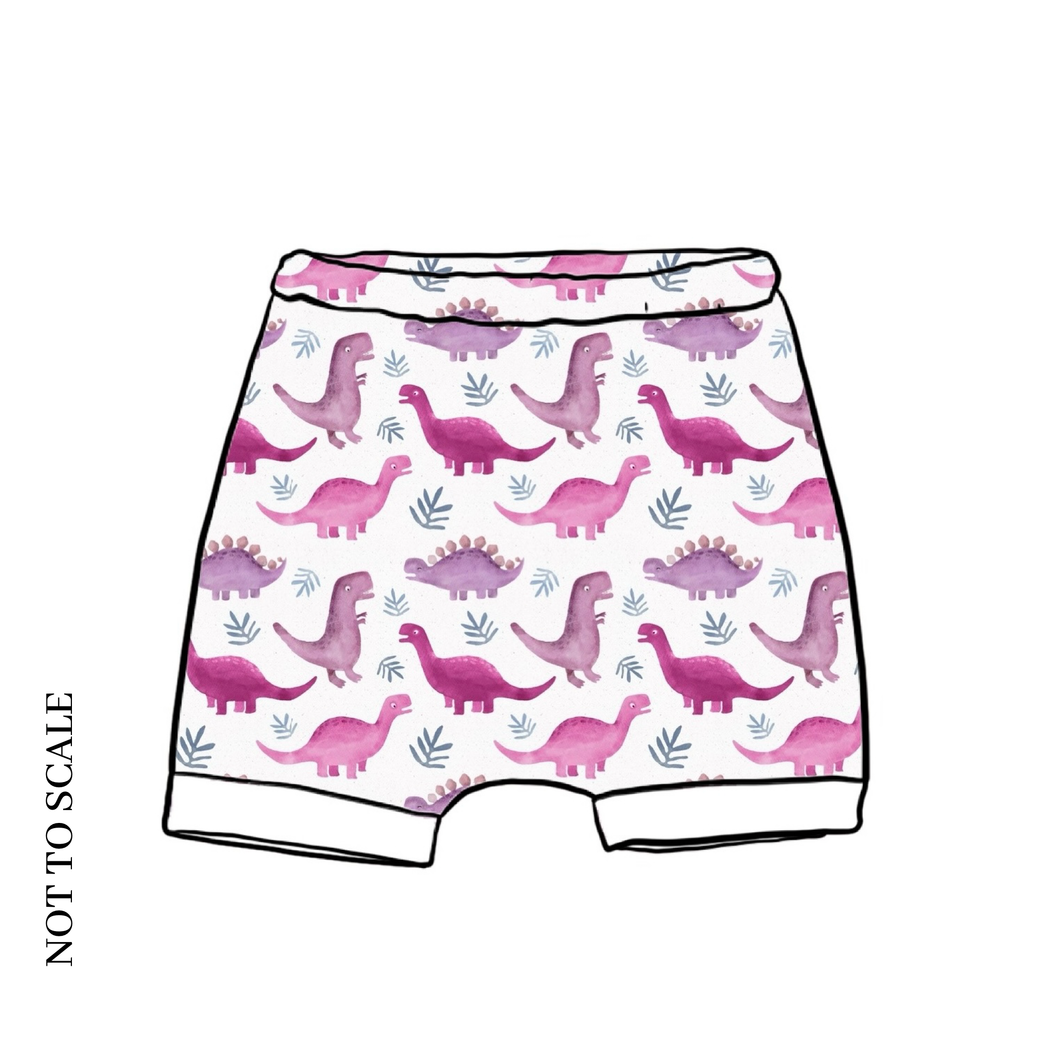 Pink Dinos Rolled Shorts