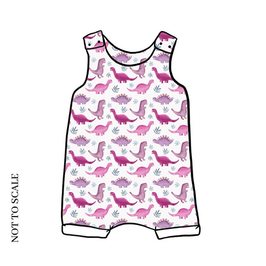 Pink Dinos Short Romper