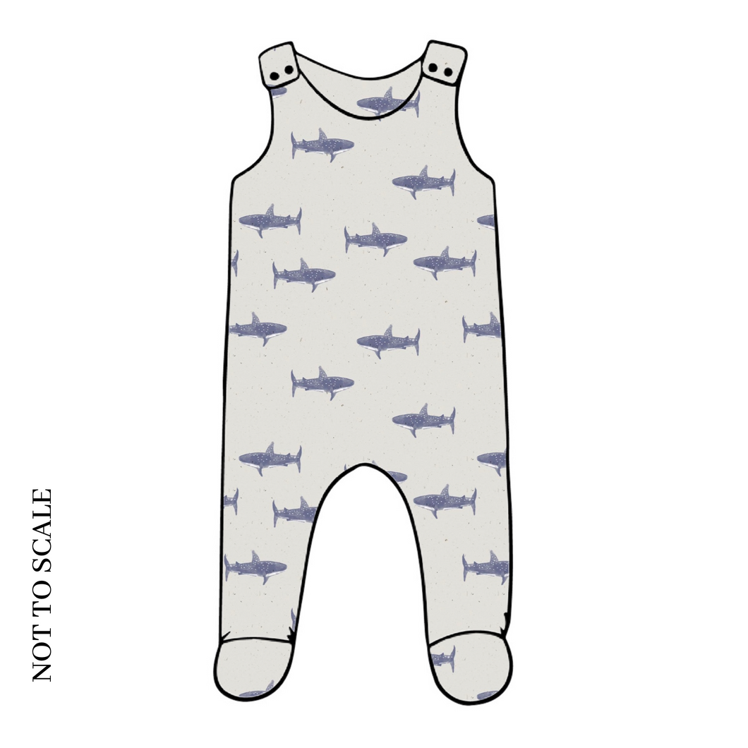 Sharks Footed Romper
