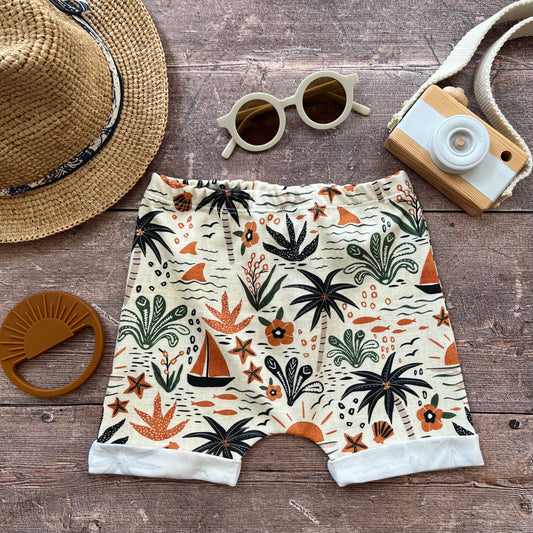 Tropical Summer Rolled Shorts 6-9m