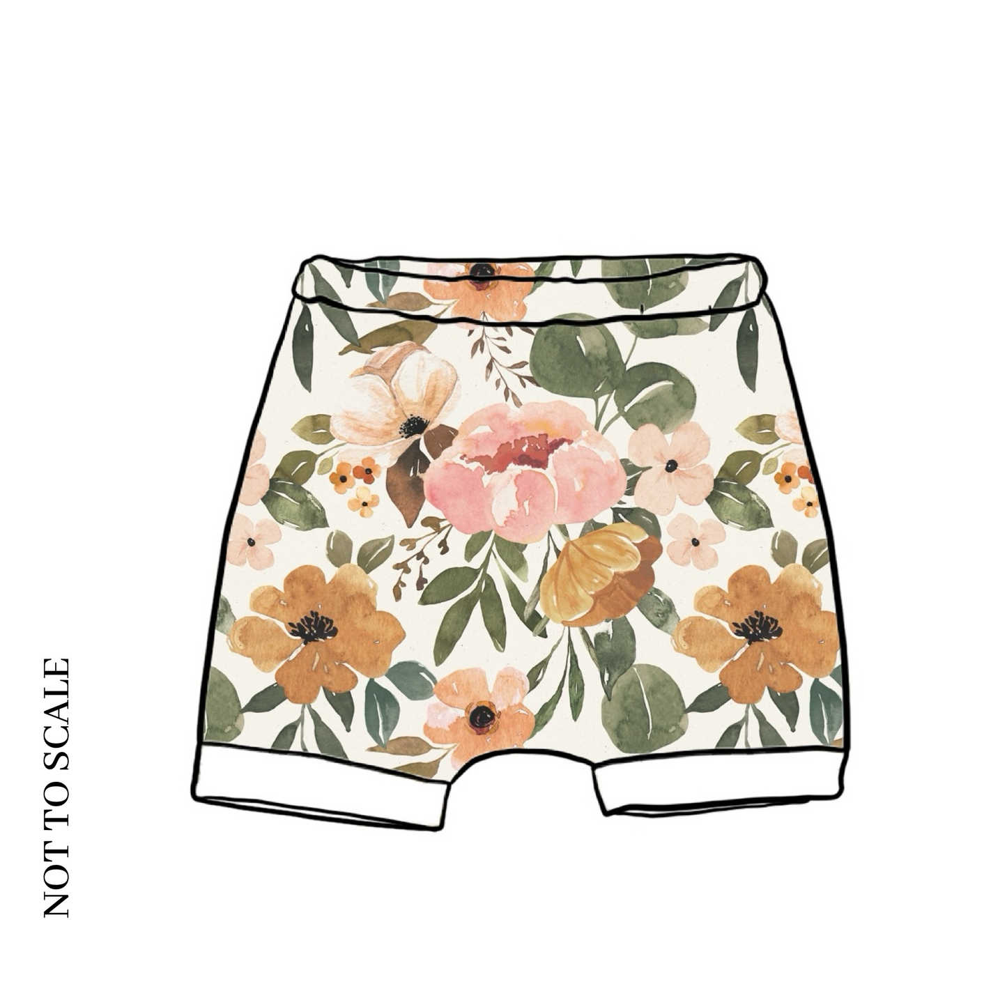Vintage Blooms Child & Baby Shorts - Rolled or Hemmed