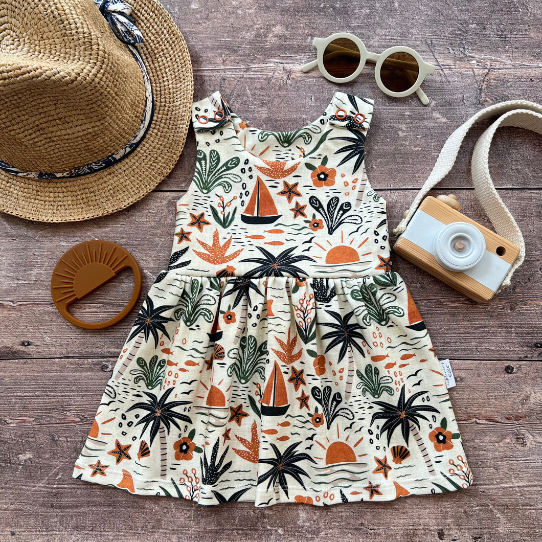 Tropical Summer Pinafore Dress