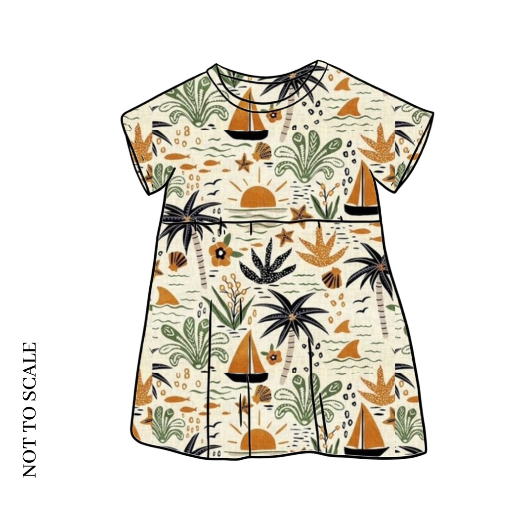 Tropical Summer T-Shirt Dress