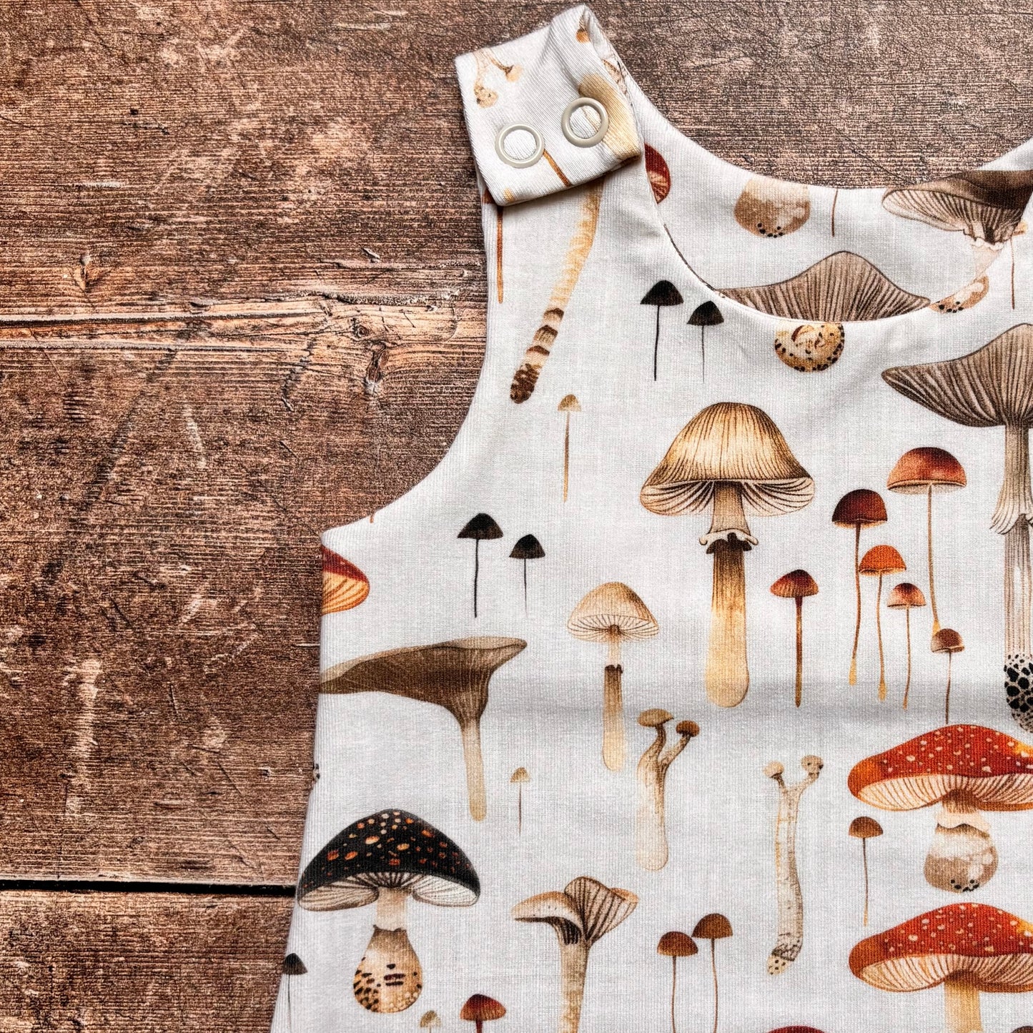 Linen Mushrooms Child & Baby Full Length Romper