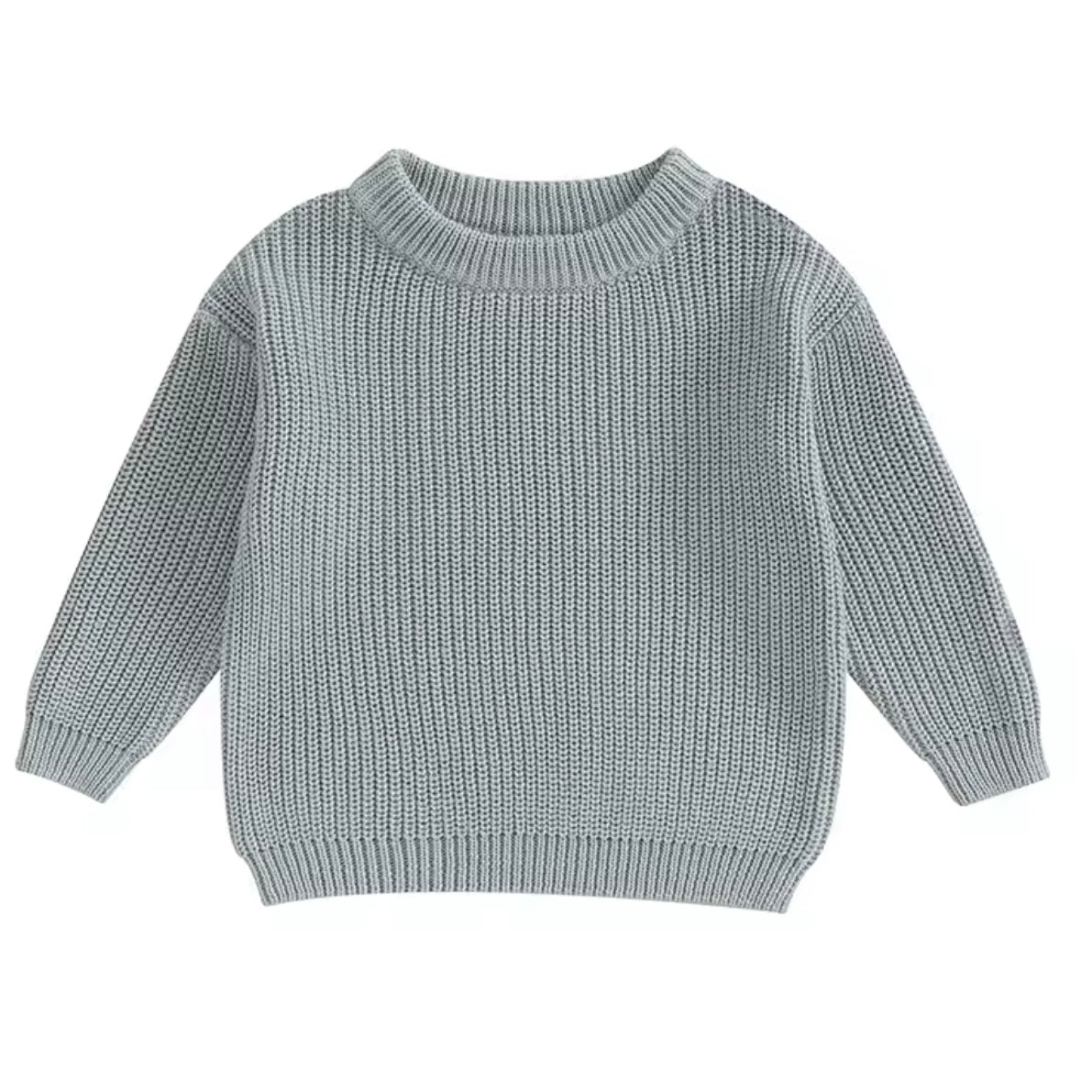 Chunky Knit Oversized Sweater - Blue