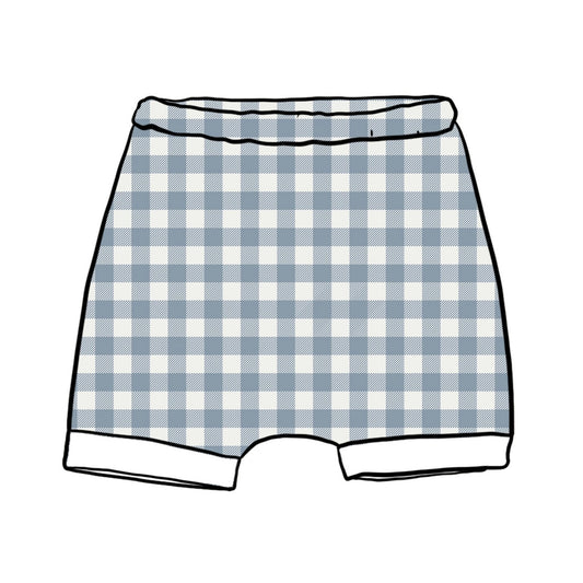 Denim Gingham Child & Baby Shorts - Rolled or Hemmed