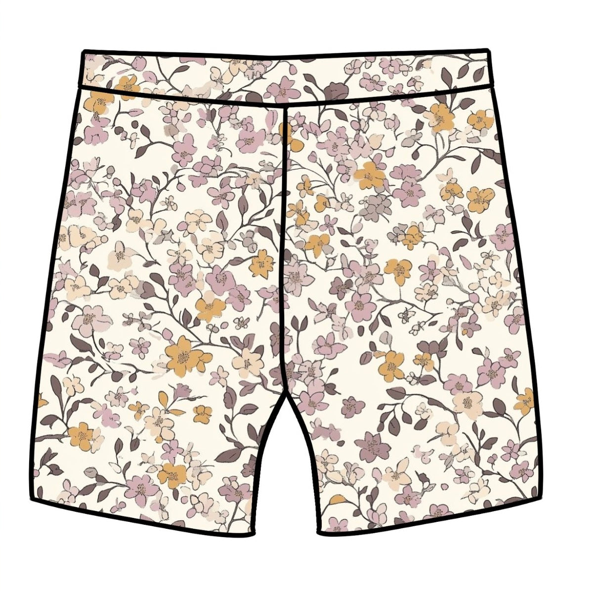 Lilac & Caramel Ditsy Floral Baby & Child Lounge Shorts