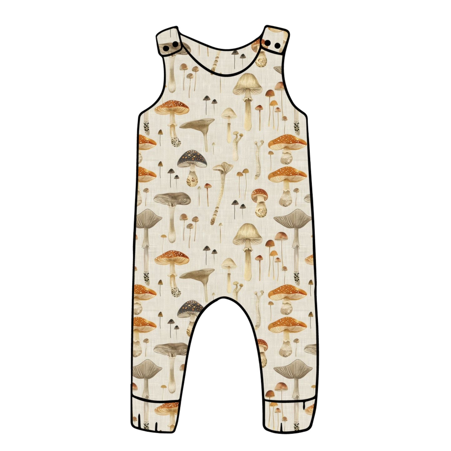 Linen Mushrooms Child & Baby Full Length Romper