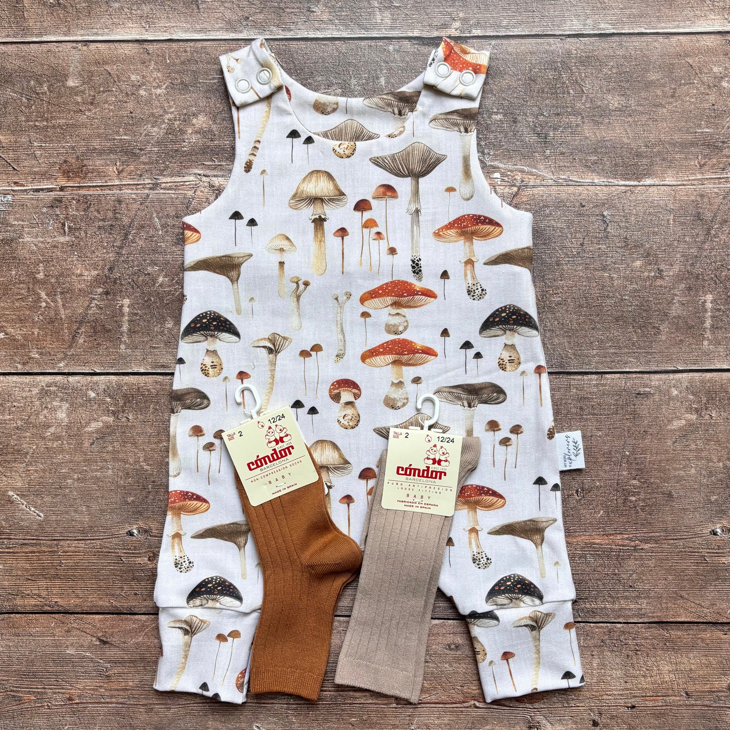 Linen Mushrooms Child & Baby Full Length Romper