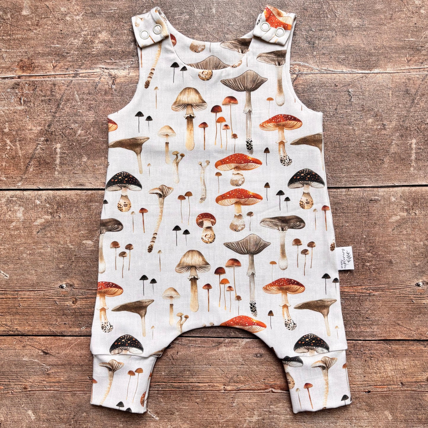 Linen Mushrooms Child & Baby Full Length Romper