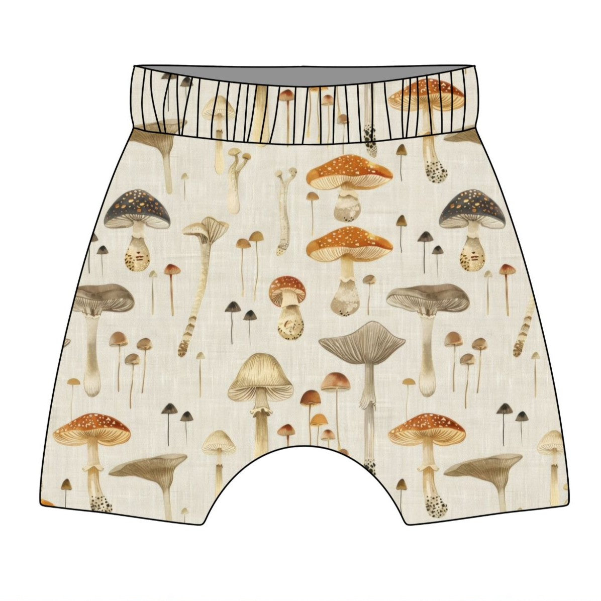 Linen Mushrooms Child & Baby Hemmed Shorts