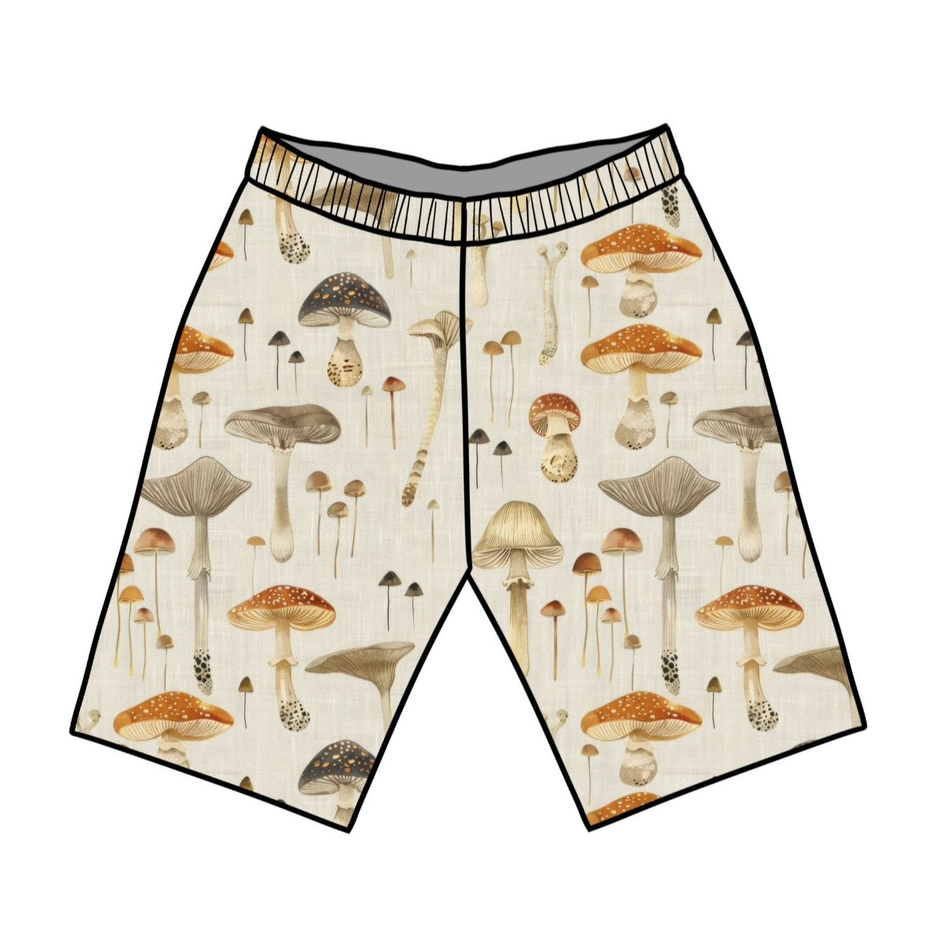 Linen Mushrooms Child & Baby Hemmed Shorts