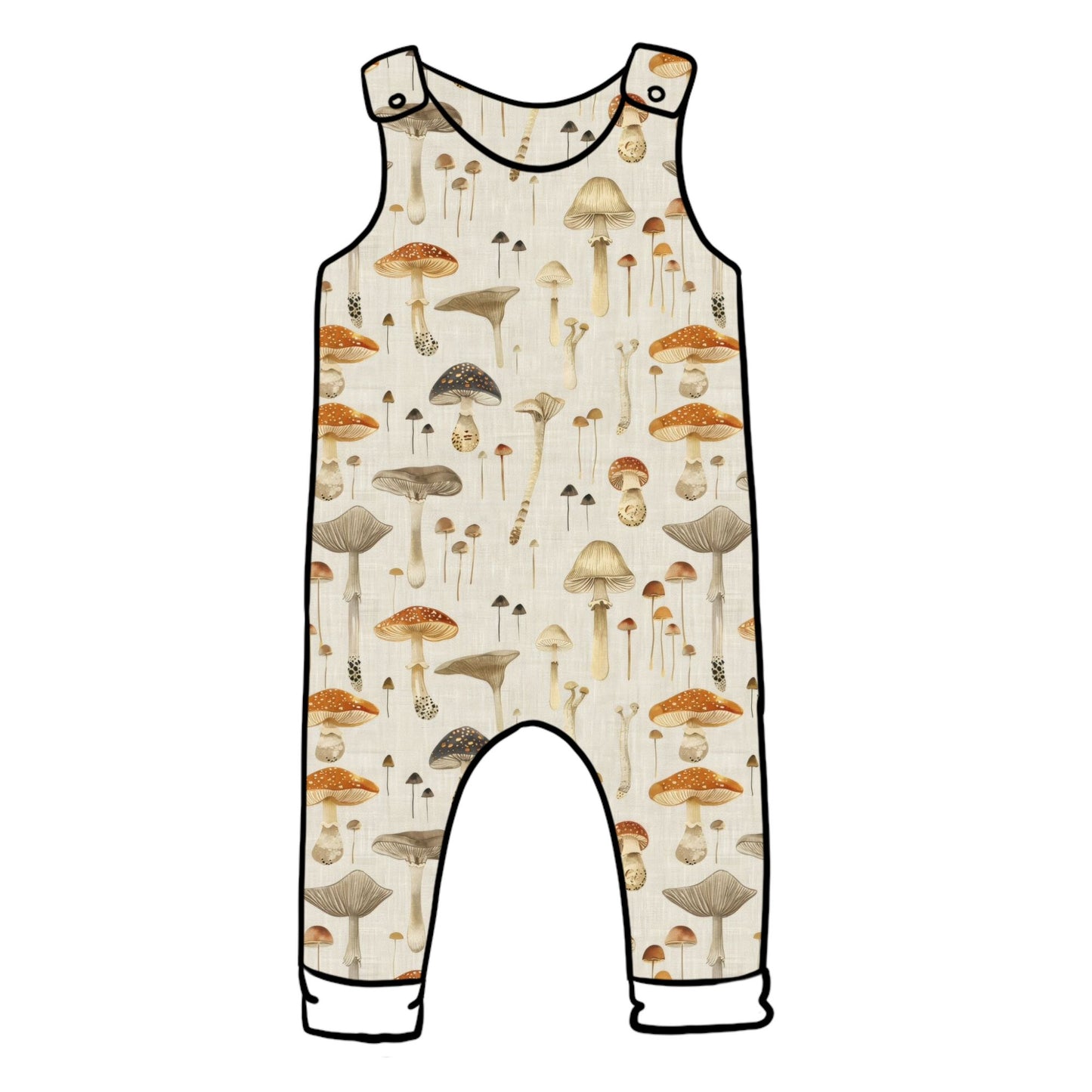 Linen Mushrooms Child & Baby Full Length Romper