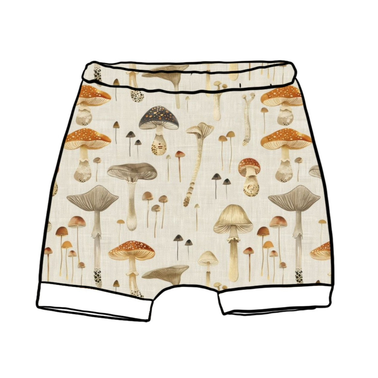 Linen Mushrooms Child & Baby Rolled Shorts