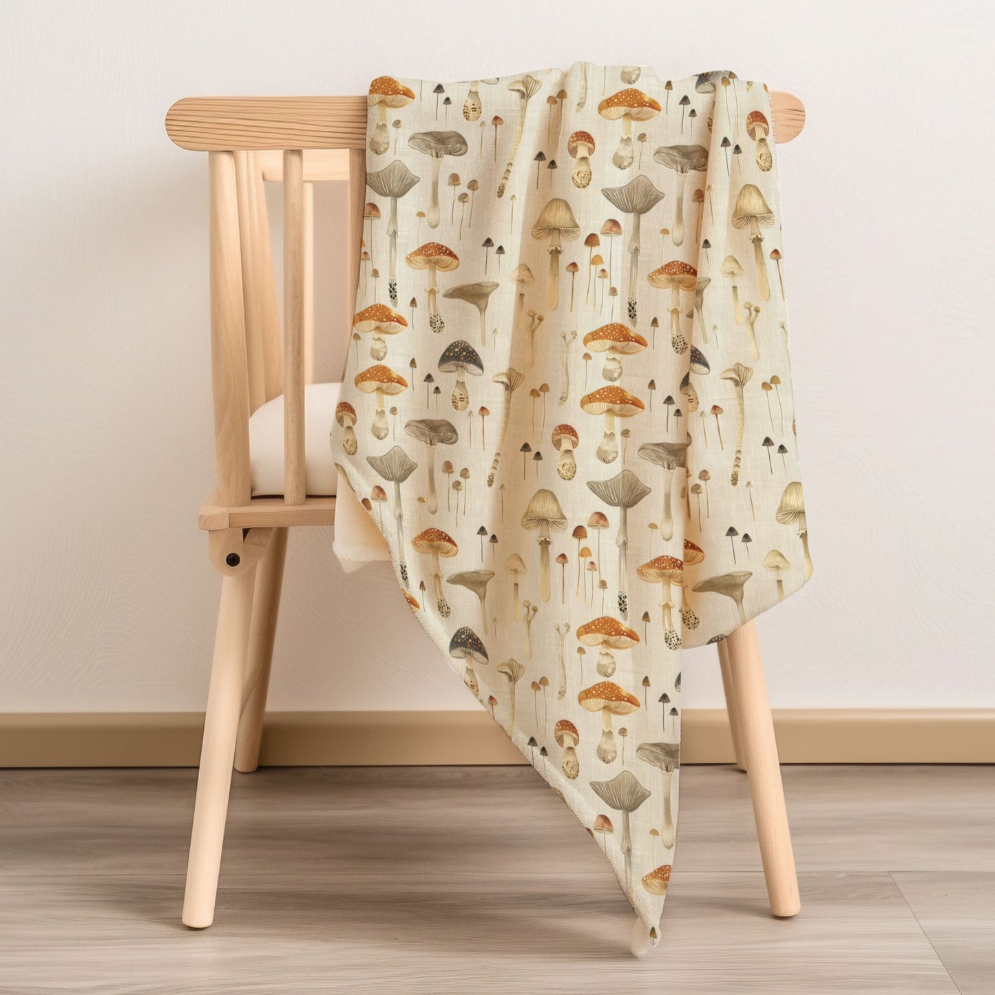Linen Mushrooms Child & Baby Snuggle Blanket