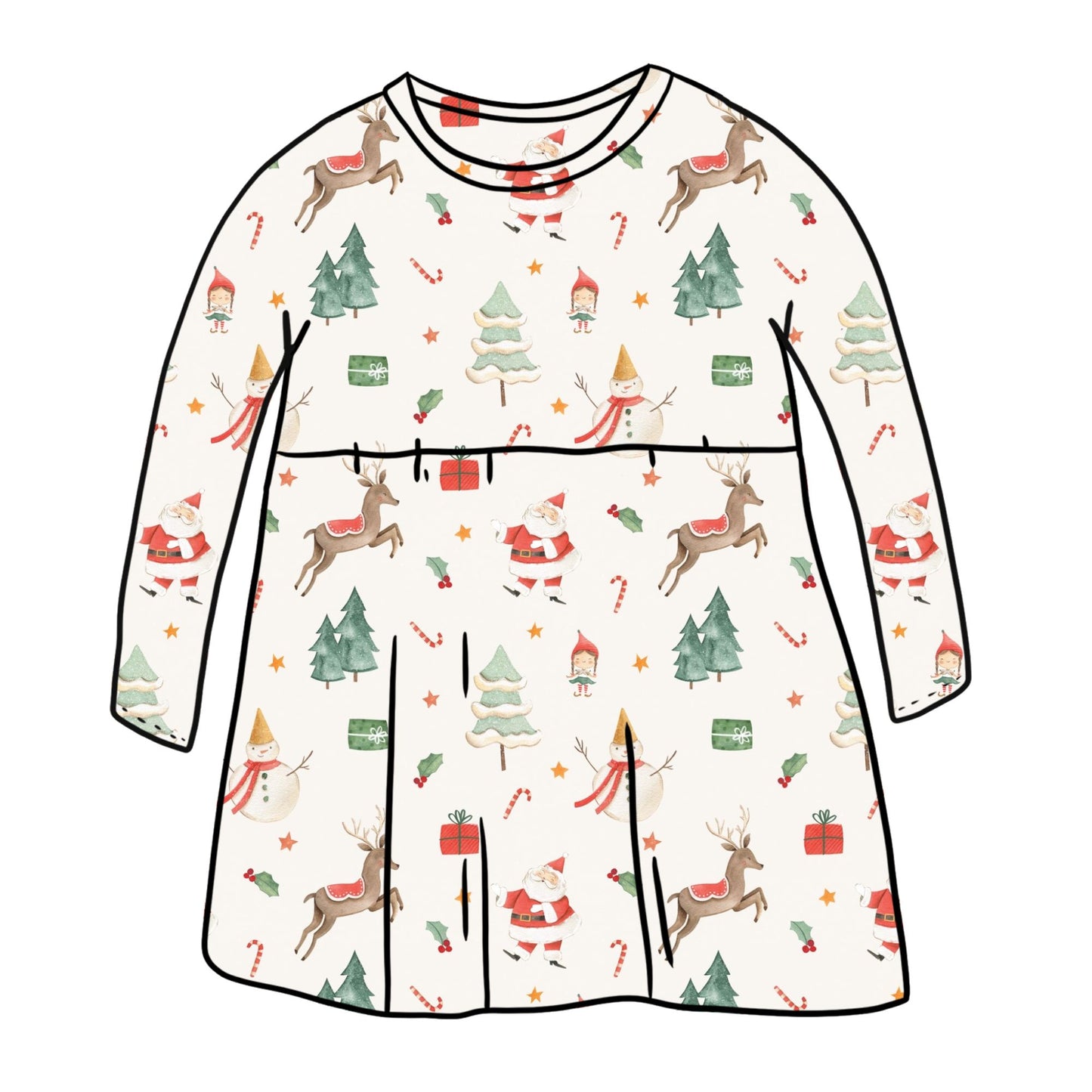 Christmas Time Child & Baby Long Sleeve Dress